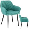 Stolička NAPOLI čalúnená zeleným zamatom