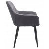 Stolička LARGO čalúnená sivým zamatom