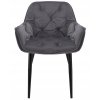 Stolička LARGO čalúnená sivým zamatom