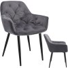 Stolička LARGO čalúnená sivým zamatom