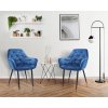 Stolička LARGO čalúnená v tmavomodrom zamatovom prevedení