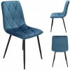 krzeslo PIADO tapicerowane welurowe marine JUMI przod tyl bok
