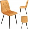 krzeslo PIADO tapicerowane welurowe musztardowe JUMI przod bok tyl