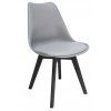 Stolička OSLO, škandinávska, plast, šedá ekokoža