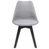 Škandinávska stolička OSLO, plast, ekokoža, sivá