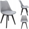 Škandinávska stolička OSLO, plast, ekokoža, sivá