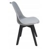 Škandinávska stolička OSLO, plast, ekokoža, sivá