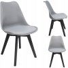Stolička OSLO, škandinávska, plast, šedá ekokoža