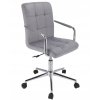 Zamatová otočná stolička QUATRO - šedá