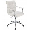 Otočná stolička QUATRO z ekokože - biela