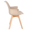 Škandinávska stolička ORLEAN, plast, ekokoža, béžová