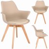 Škandinávska stolička ORLEAN, plast, ekokoža, béžová