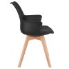 Stolička ORLEAN, škandinávska, plast, ekokoža, čierna