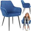 Stolička CORA čalúnená modrým zamatom