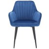 Stolička CORA čalúnená modrým zamatom