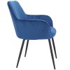 Stolička CORA čalúnená modrým zamatom
