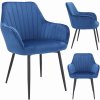 Stolička CORA čalúnená modrým zamatom