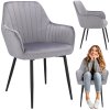 Stolička CORA čalúnená sivým zamatom