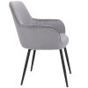 Stolička CORA čalúnená sivým zamatom