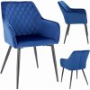 Modrá stolička APIS, čalúnená zamatom