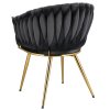 Stolička MOLTO čierne čalúnené zlaté nohy