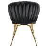 Stolička MOLTO čierne čalúnené zlaté nohy