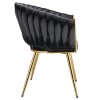 Stolička MOLTO čierne čalúnené zlaté nohy