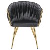 Stolička MOLTO čierne čalúnené zlaté nohy
