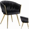 Stolička MOLTO, čierna, čalúnená zlatými nohami