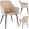 Béžová stolička APIS so zamatovým čalúnením