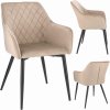 Béžová stolička APIS so zamatovým čalúnením