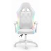 Profesionálne herné kreslá  HC-1000, biela, RGB LED, eko-koža