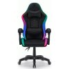 Fotel gamingowy Hells Chair HC 1000 Black Czarny Tkanina LED RGB