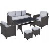 meble ogrodowe MILANO technorattan stol sofa 2 fotele 2 pufy