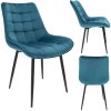 krzeslo MISTY tapicerowane welurowe niebieskie przod bok tyl
