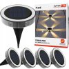 zestaw 4x lampa solarna led wbijana gruntowa ogrodowa dysk podwojne led big