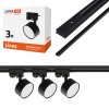 zestaw szynoprzewod szyna 2m 3x lampa gx53 led oswietlenie szynowe big