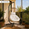 eng pl LEAN Hanging Rocking Chair Garden Cocoon Cushions Swing Brown Frame 30644 12