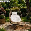 eng pl LEAN Hanging Rocking Chair Garden Cocoon Cushions Swing Brown Frame 30644 10