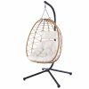 eng pl LEAN Hanging Rocking Chair Garden Cocoon Cushions Swing Brown Frame 30644 14