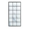DECOREUM Obdĺžnikové okenné zrkadlo s oceľovým rámom v čiernej farbe 90x180 cm