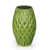 DECOREUM Dekoratívna váza s geometrickým povrchom intenzívne zelená 40 cm