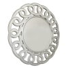 DECOREUM Okrúhle zrkadlo Avola v ažurovom ráme 100x100x1,5 cm strieborné