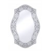 DECOREUM Oválne zrkadlo v zrkadlovom ornamentálnom ráme 80x120 cm strieborné