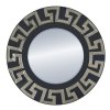 Verice šampanské nádherné okrúhle zrkadlo v čiernom a zlatom ráme 80 cm