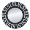 Strieborné okrúhle zrkadlo Verice v čiernom ráme 80 cm