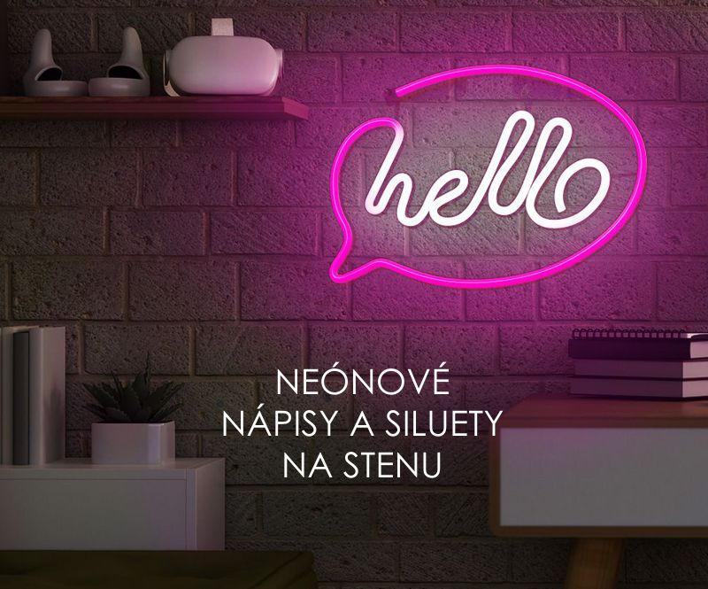 Neónové nápisy a siluety na stenu