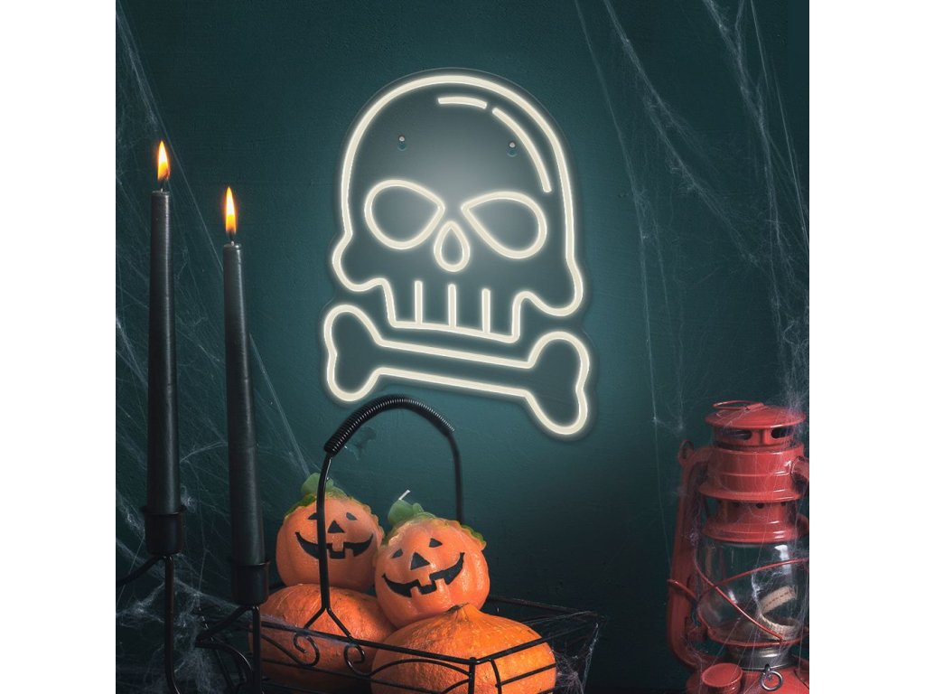 led neon skull bones decorfactory