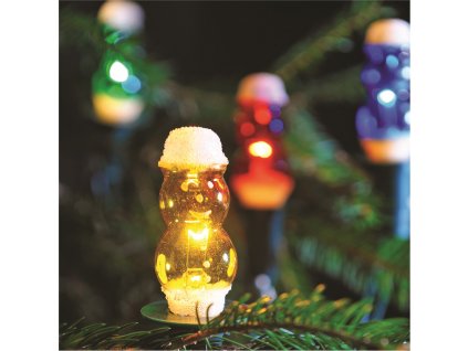 snehuliak farebny vianocne osvetlenie retro sviecky na stromcek b