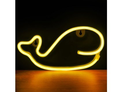 led neon napis postavicka velryba 15x29cm